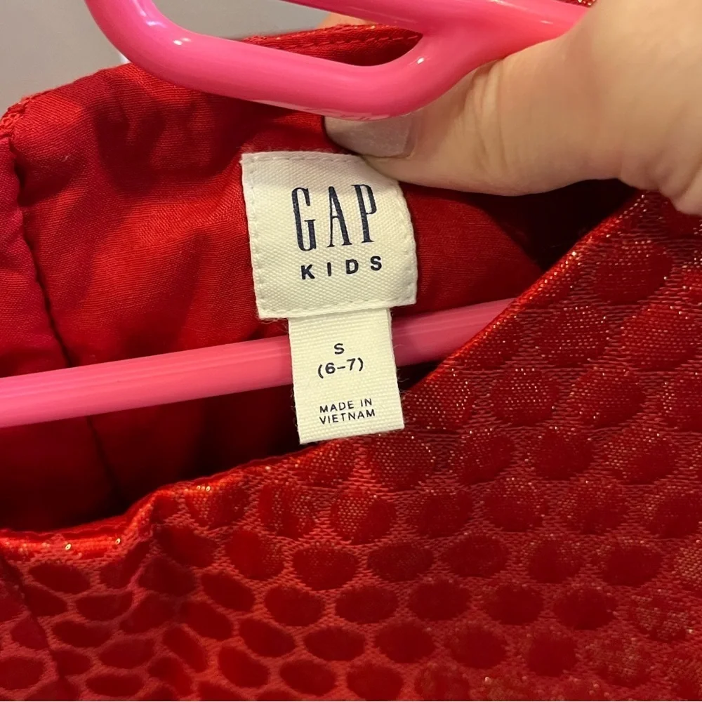Size S (6/7) Gap metallic red shift dress
